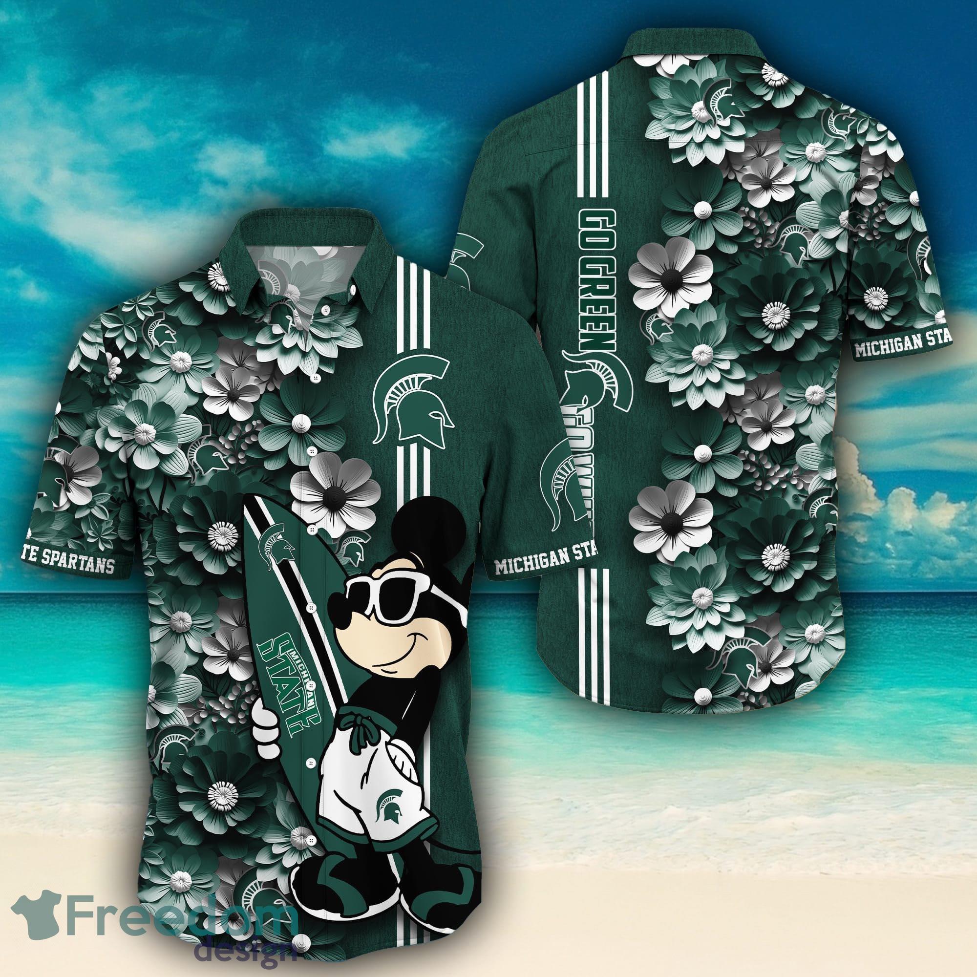 Miami Dolphins Surfboard Parttern Mickey Mouse Flower Hawaiian Shirt -  Freedomdesign