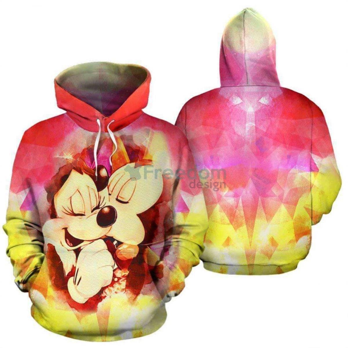 Mickey Kiss Minnie 3D Printed Hoodie Product Photo 1