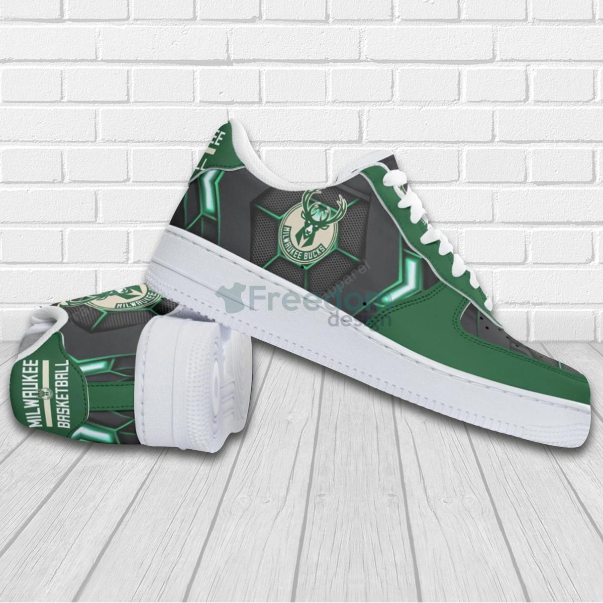 Milwaukee Bucks Basket Ball Team Style Design Air Force Shoes Product Photo 2