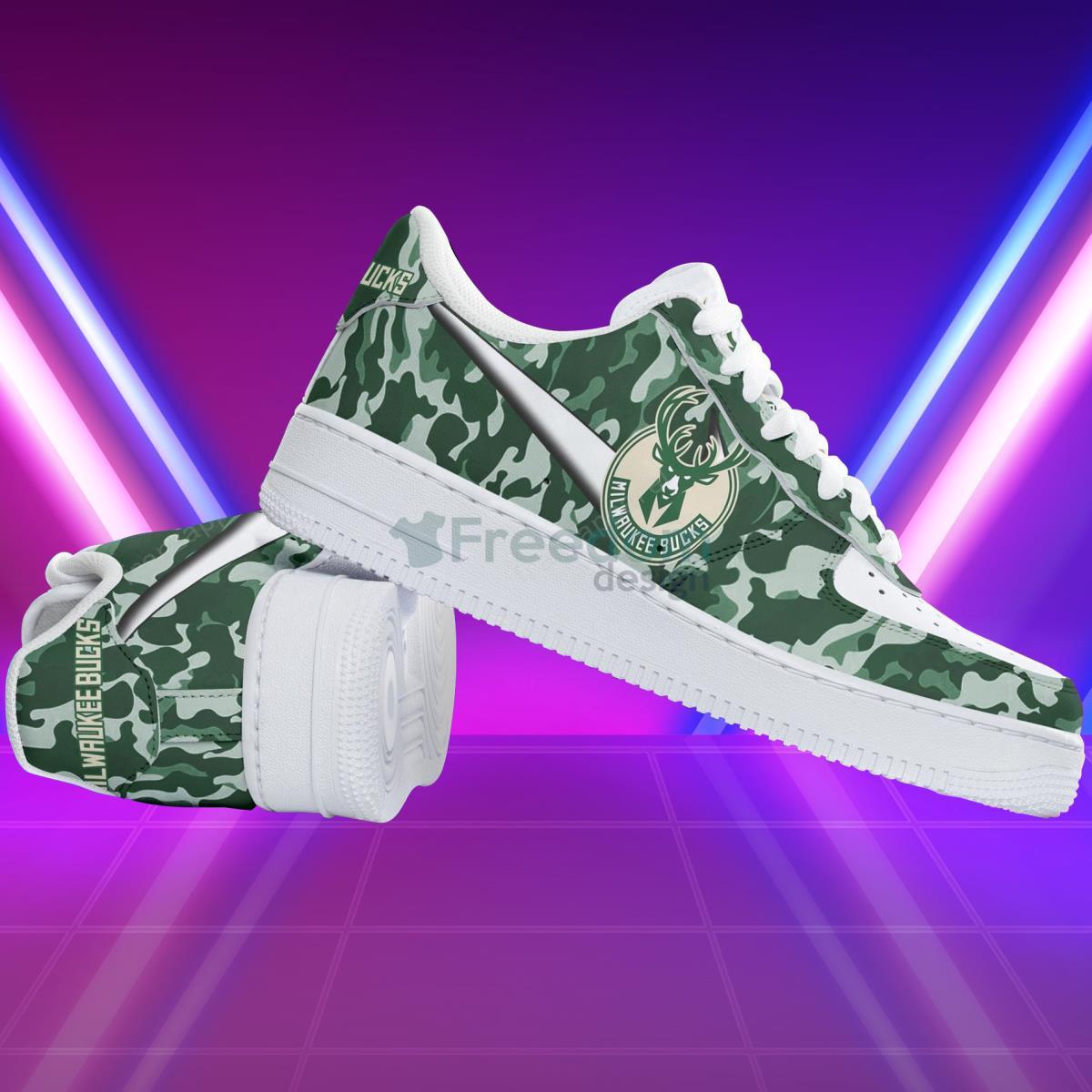 Milwaukee Bucks Basket Ball Team Style Design Air Force Shoes For Fans Product Photo 2