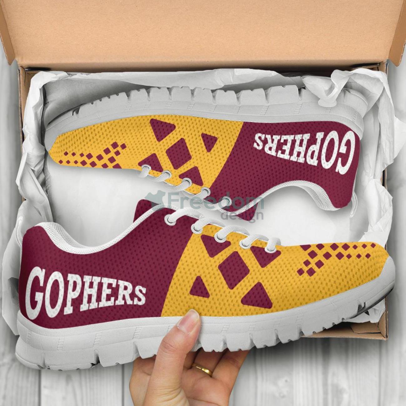 Minnesota Golden Gophers Casual Sneakers For Sport Fans Product Photo 2