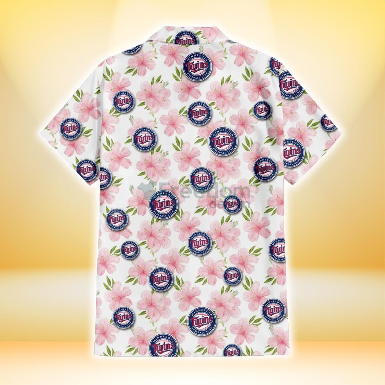 Minnesota Twins White Porcelain Flower Pink Hibiscus All Over Printed 3D  Hawaiian Shirt - Freedomdesign