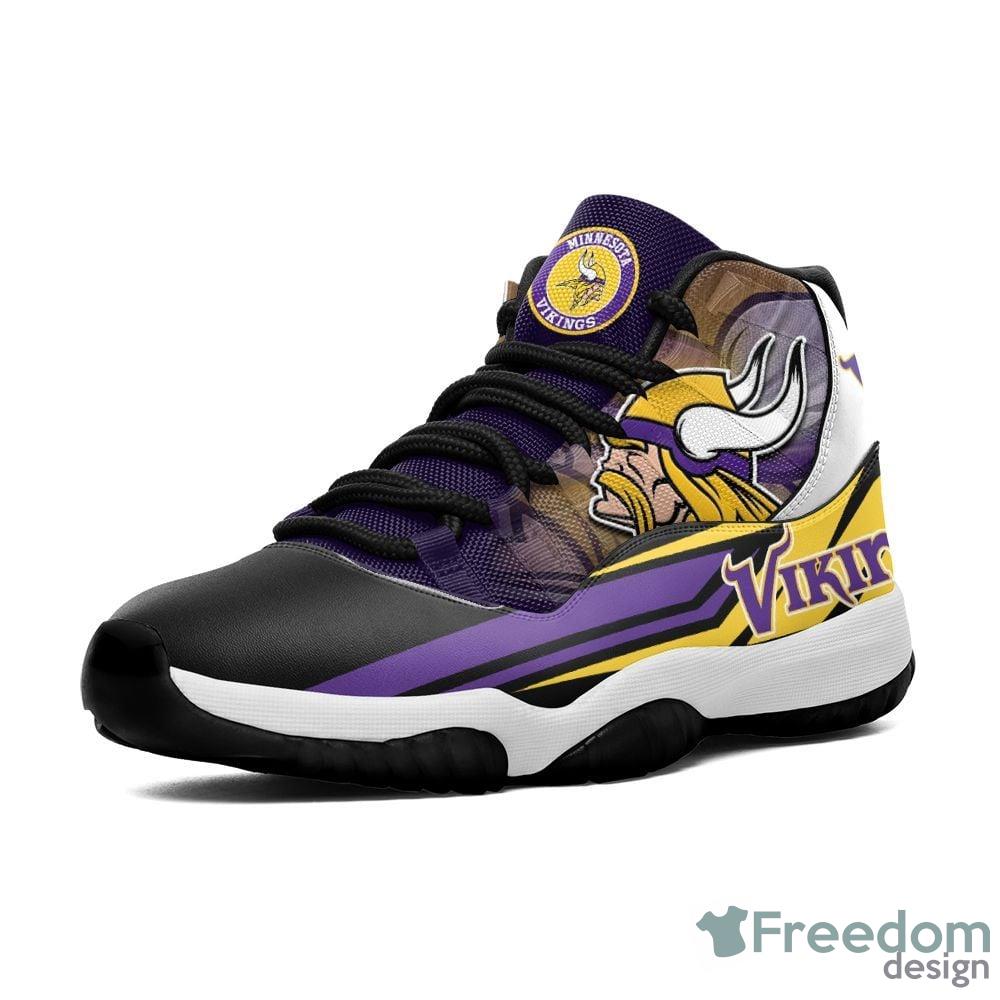 Minnesota vikings air jordan 11 sneaker shoes - Jomagift