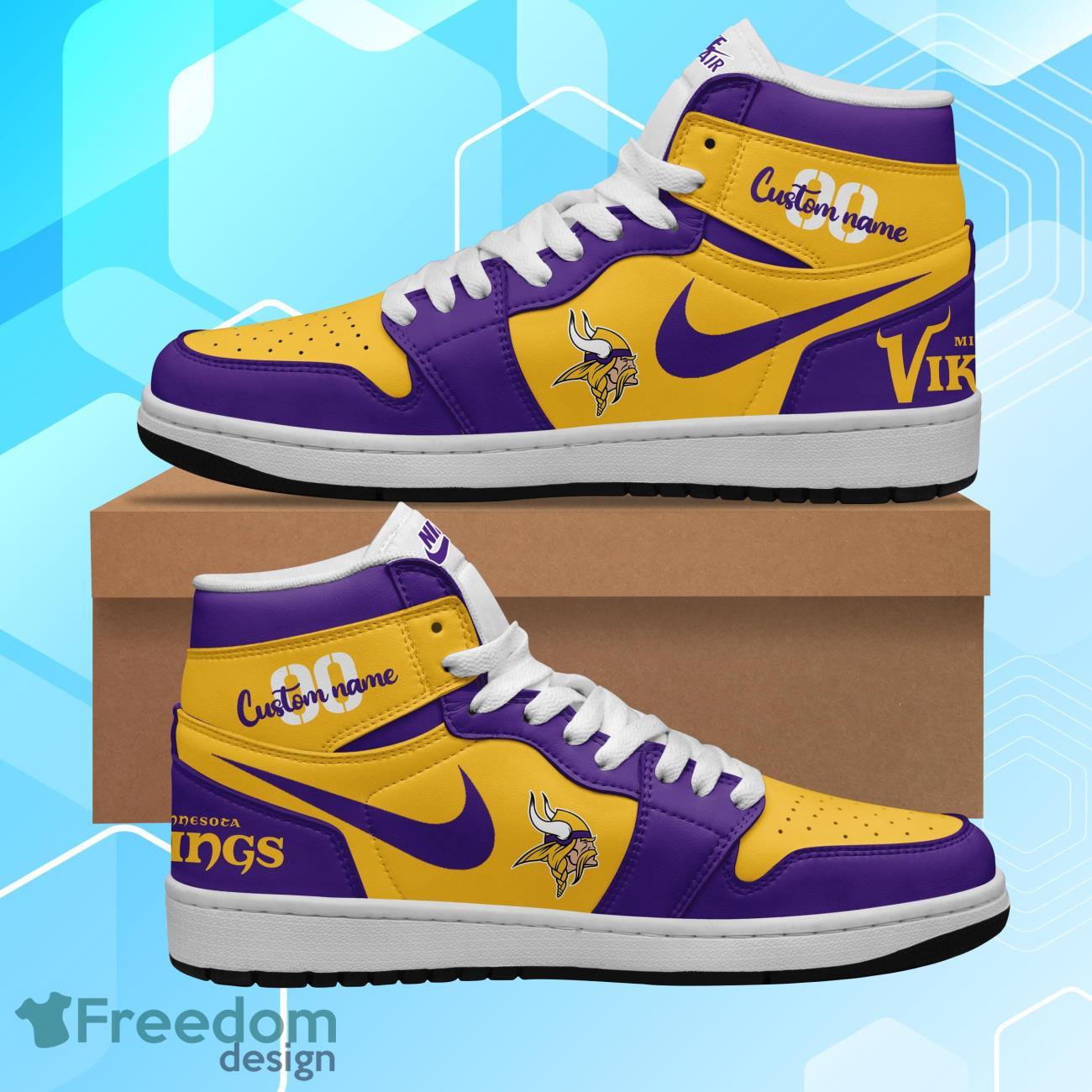 Minnesota Vikings Air Jordan Hightop Shoes Custom Name & Number Product Photo 2