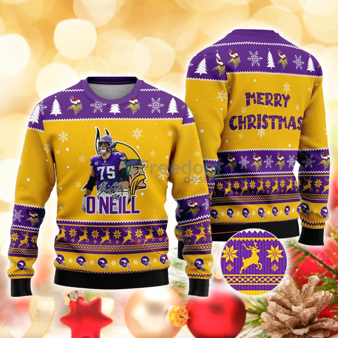 Minnesota Vikings - Brian O'Neill Christmas Knitted Sweater