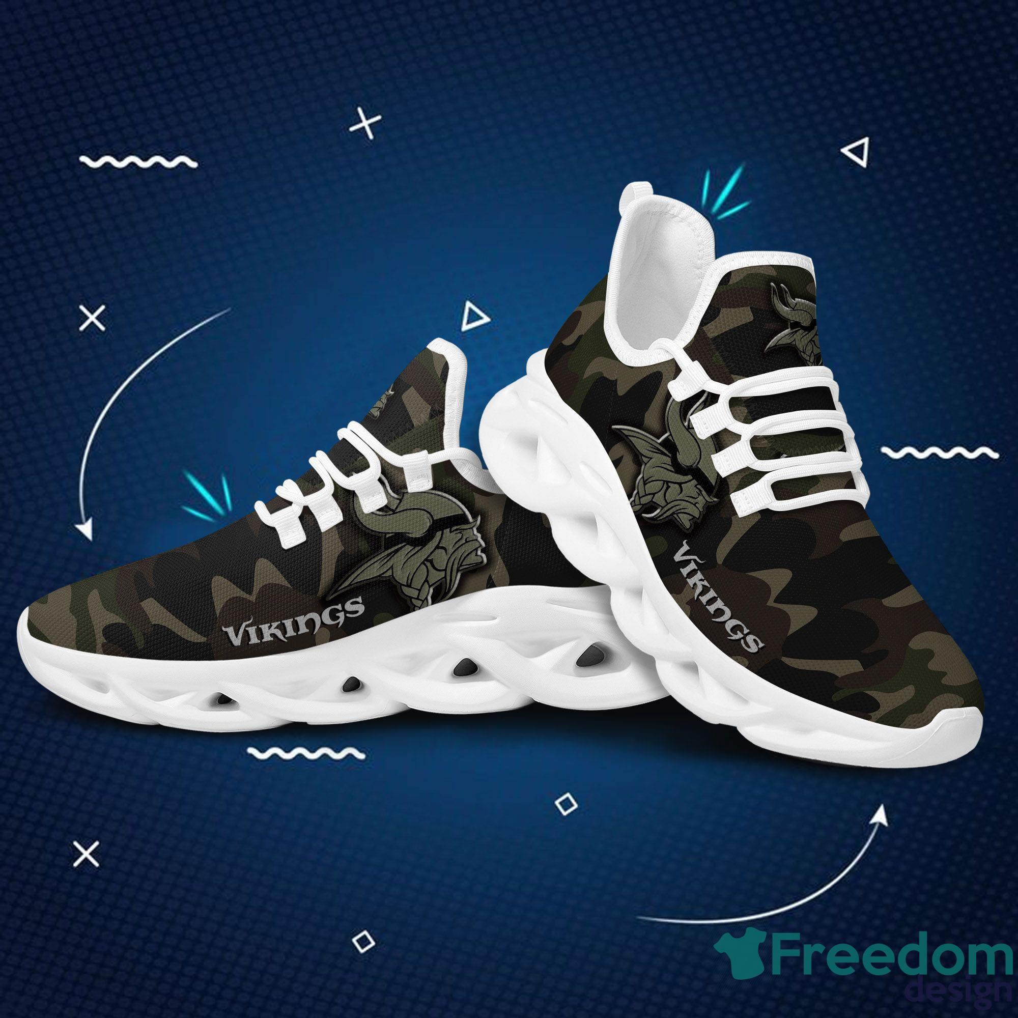 Minnesota Vikings Camo Camouflage Design Running Sneaker Max Soul Shoes  Gift For Men And Women - Freedomdesign