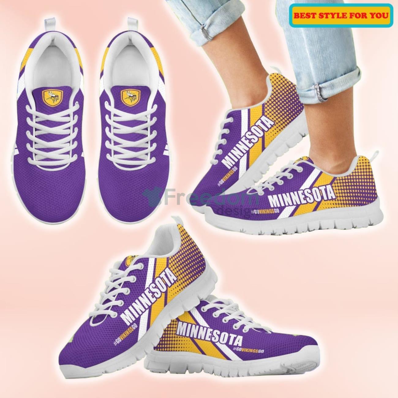 Minnesota Vikings Casual Sneakers For Sport Fans Product Photo 2