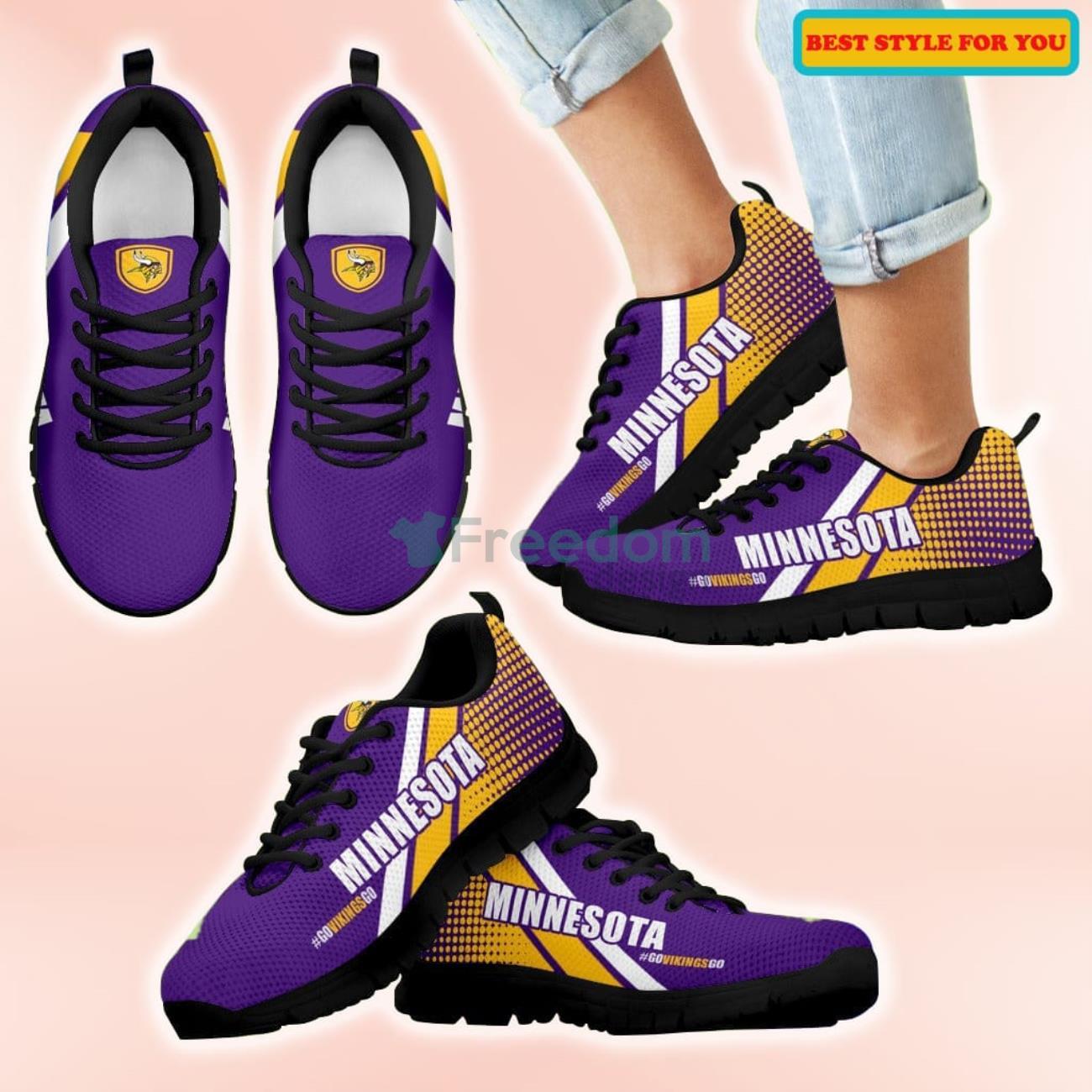 Minnesota Vikings Casual Sneakers For Sport Fans Product Photo 1