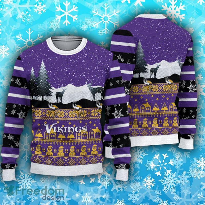 Minnesota Vikings Fans Reindeer Pattern Ugly Christmas Sweater Gift