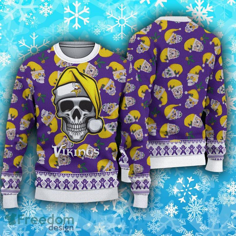 Minnesota Vikings Snowflake Pattern Ugly Christmas Sweater - Freedomdesign