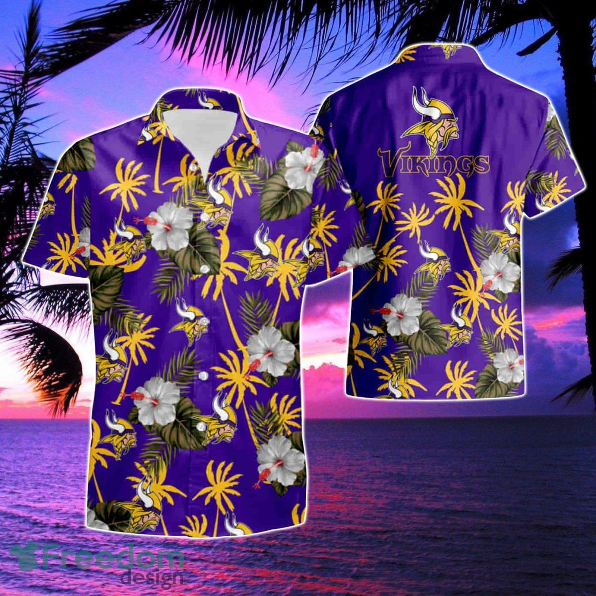 Minnesota Vikings Flower Summer Hawaiian Shirt & Short Product Photo 1