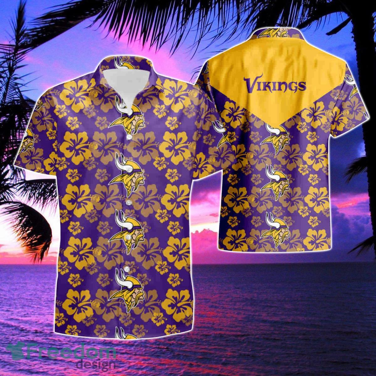 Minnesota Vikings Flowers Hawaiian Shirt & Short Product Photo 1