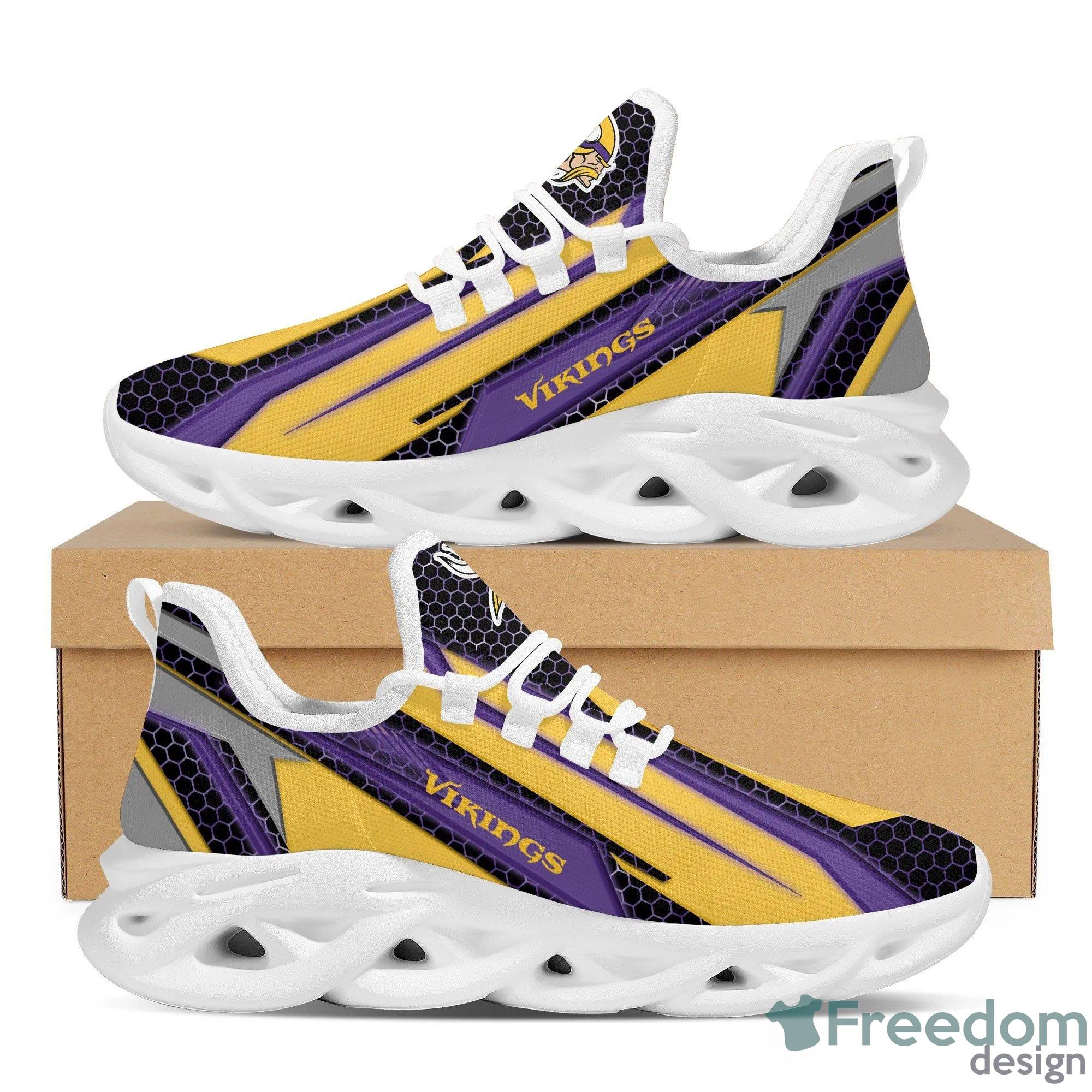 Minnesota Vikings Yellow And Purple Max Soul Sneakers Running Shoes