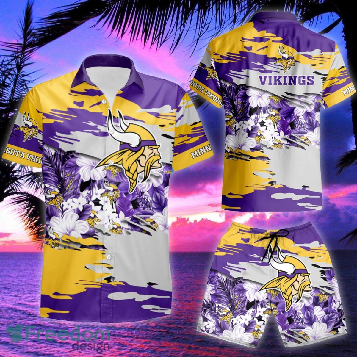 Minnesota Vikings Hawaiian Shirt & Short 3D For Fans Product Photo 2