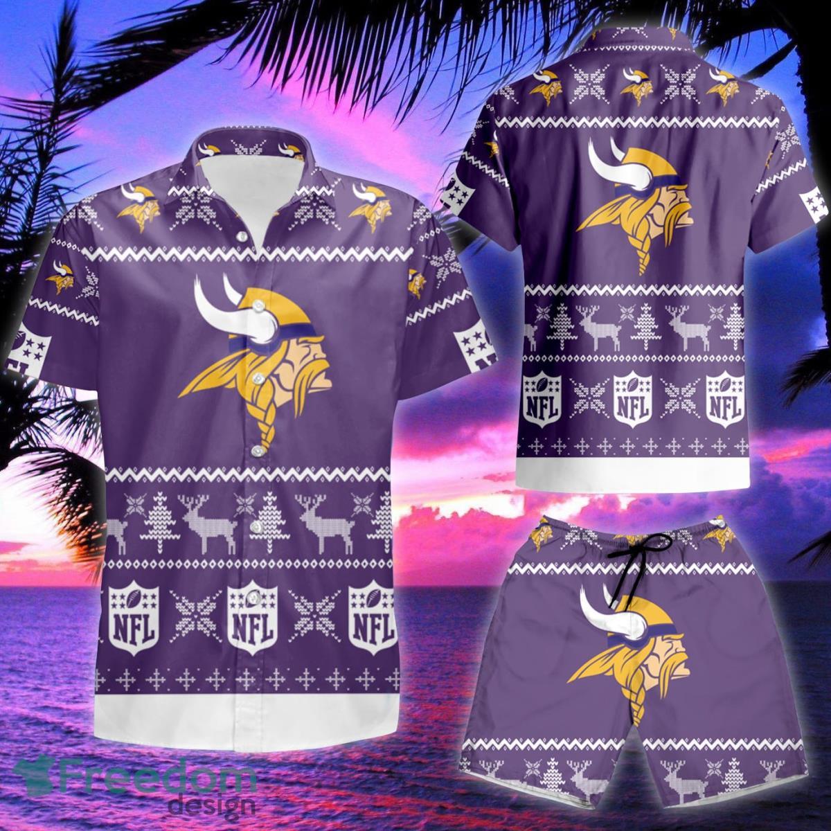 Minnesota Vikings Nfl Ugly Christmas 3d Printed Hawaiian Shirt & Short Product Photo 2