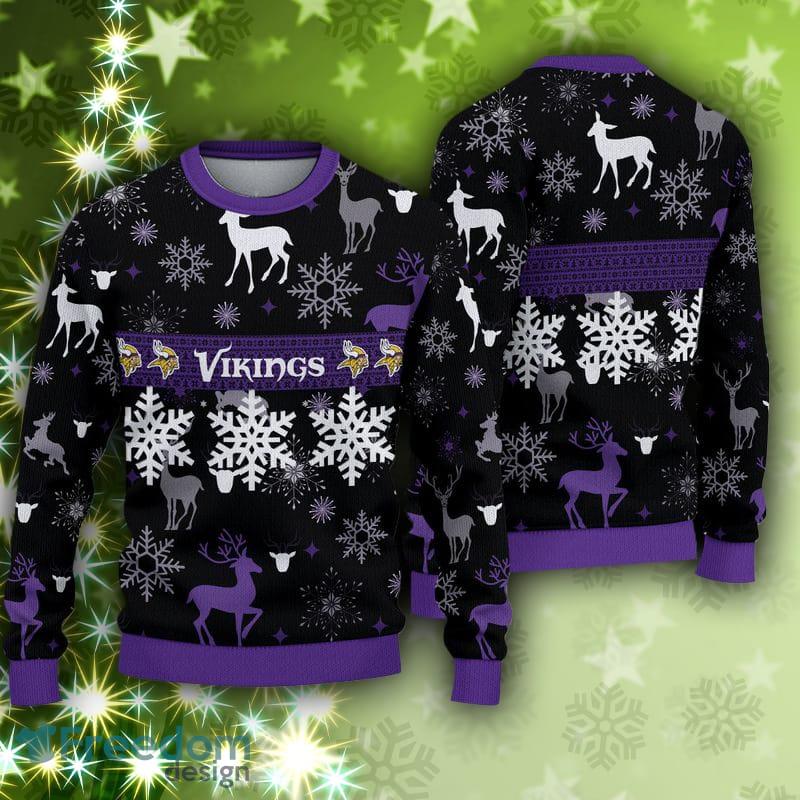 Minnesota Vikings Christmas Reindeers Pattern Knitted Ugly