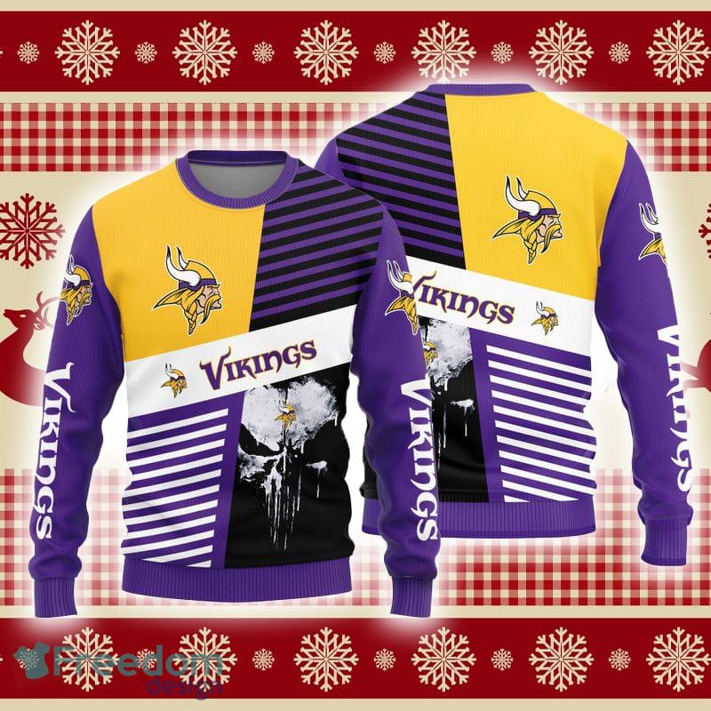 Minnesota Vikings Christmas Snowflakes Pattern Knitted Ugly