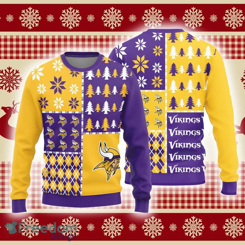 Minnesota Vikings Light Up Ugly Sweater - Purple/Gold