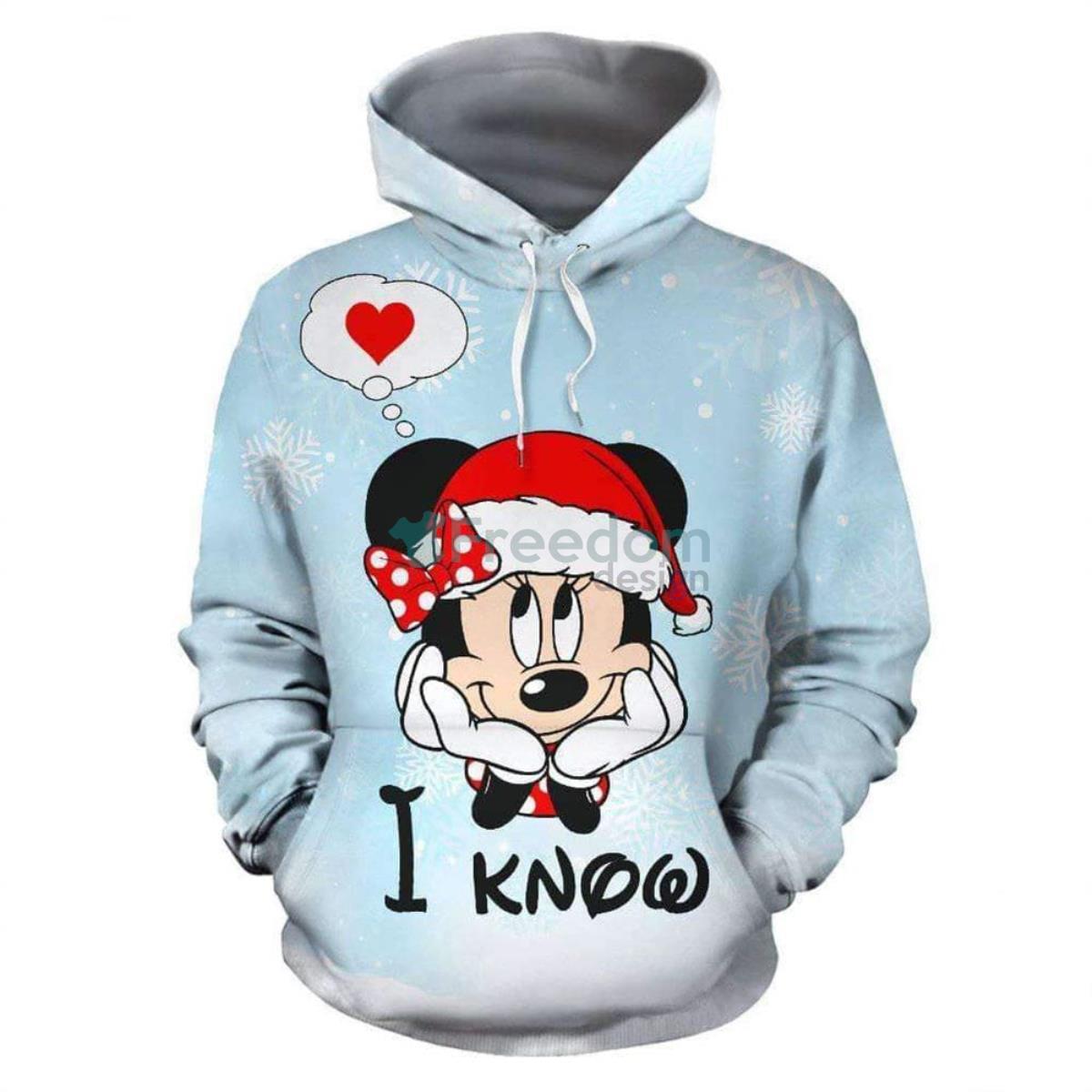 Minnie I Know Printed 3D Hoodie Product Photo 1