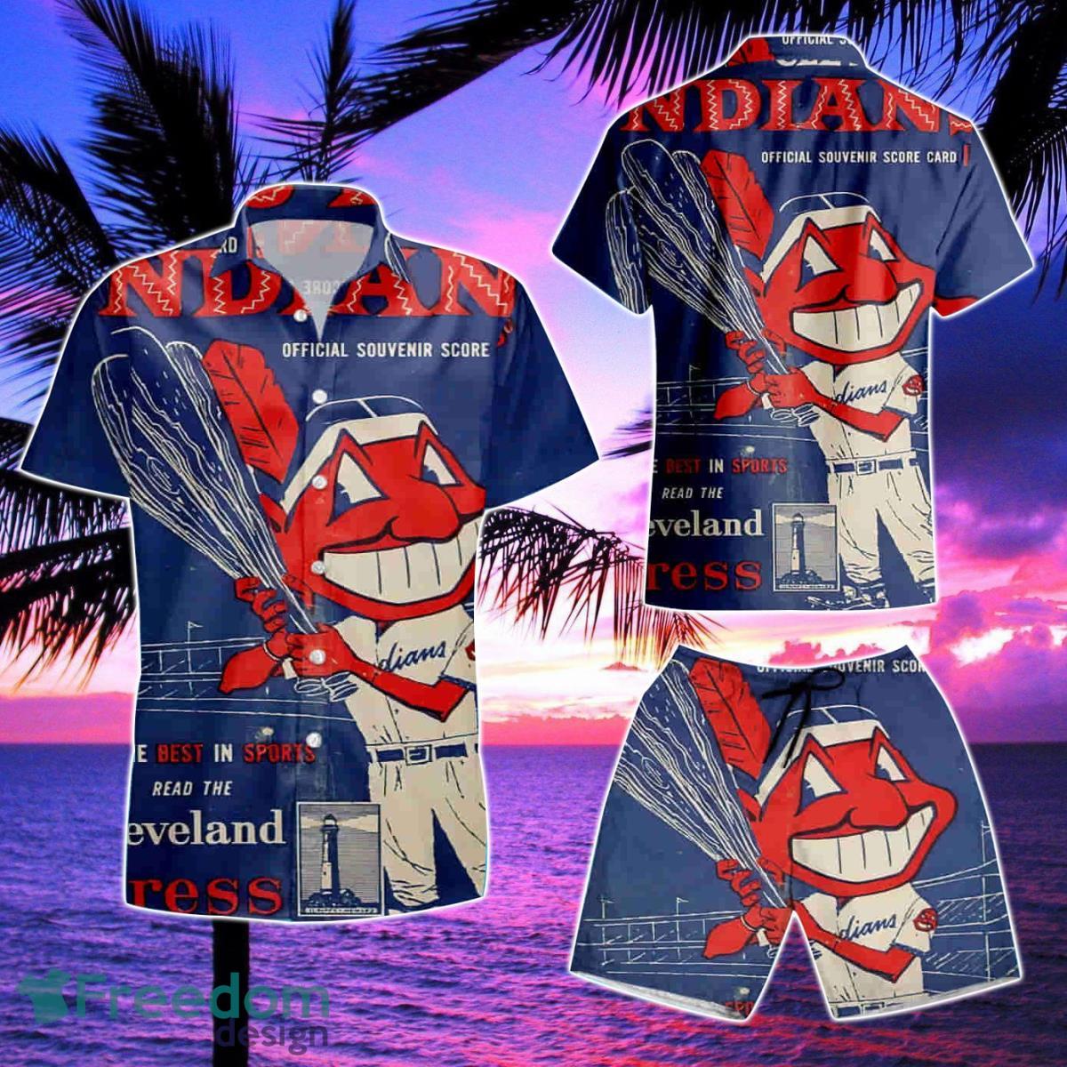 MLB Cleveland Indians 3D Hawaiian Shirt & Short Product Photo 2