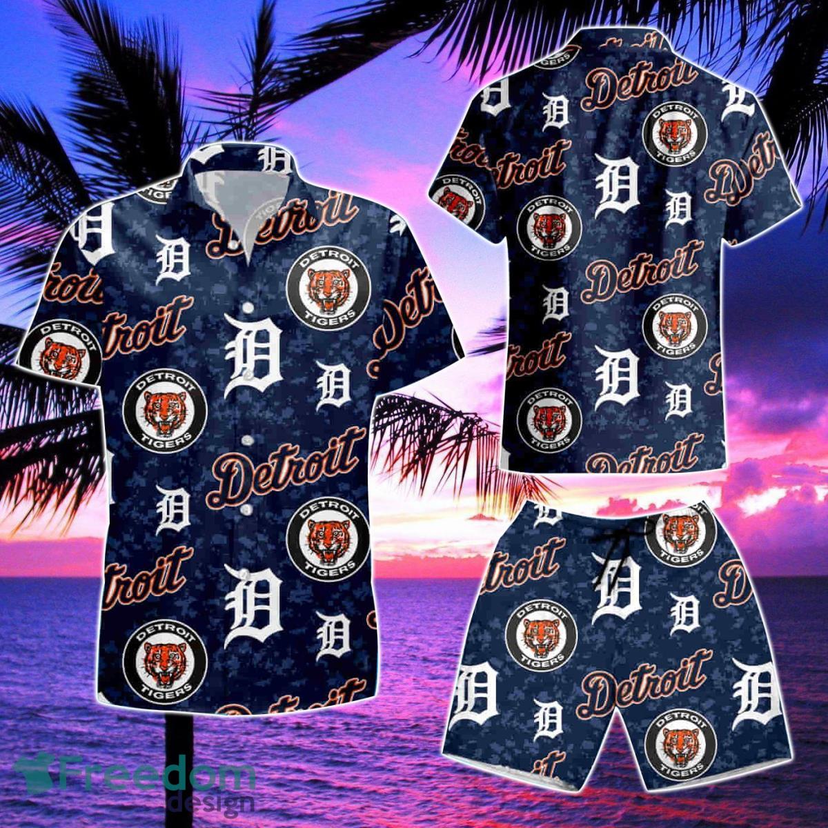 MLB Detroit Tigers Baseball Team Hawaiian Shirt & Short Product Photo 2