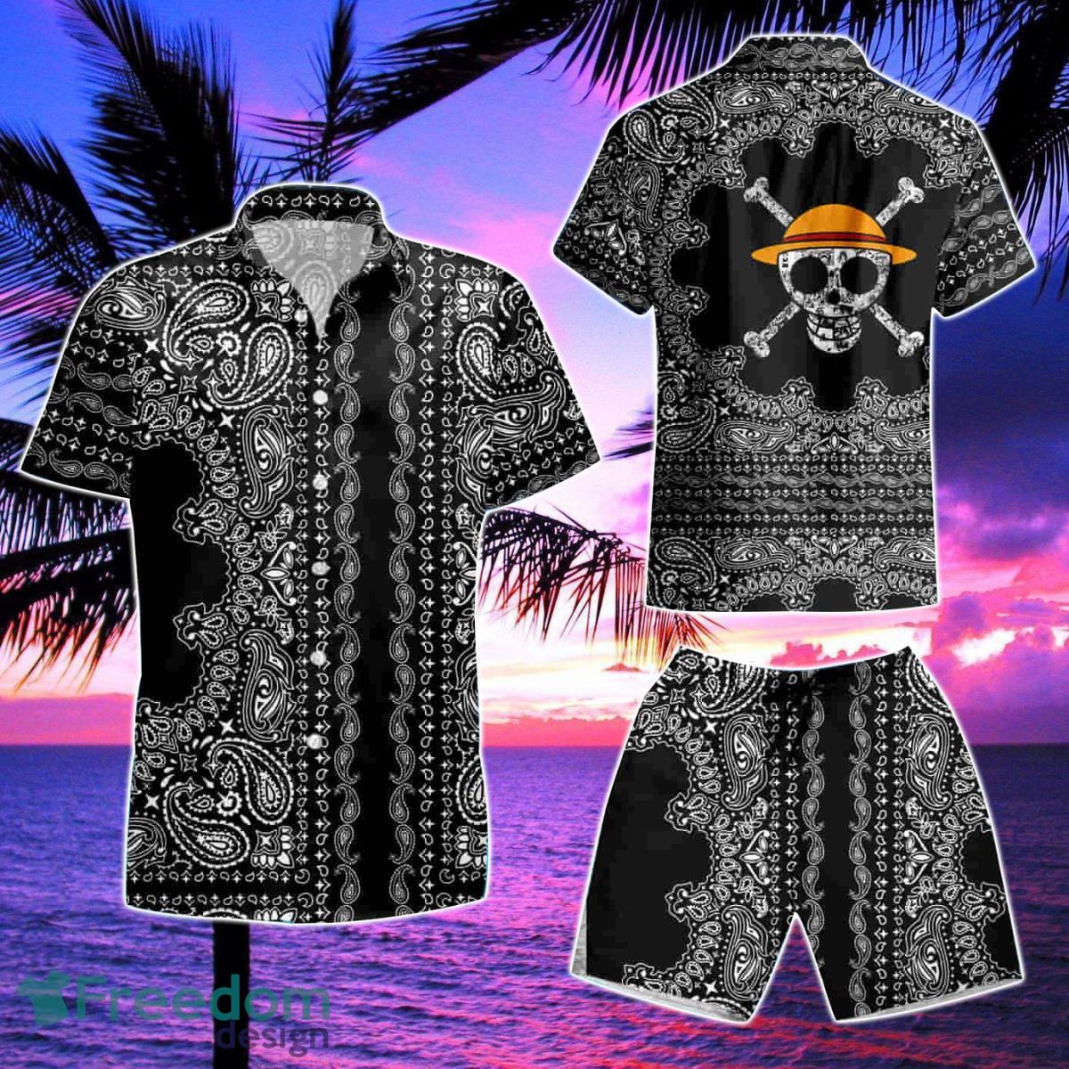 Monkey D Luffy One Piece Skull Hawaiian Shirt & Short Product Photo 2