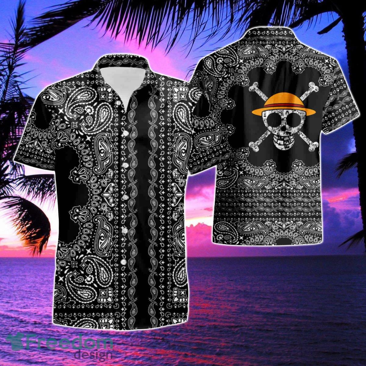 Monkey D Luffy One Piece Skull Hawaiian Shirt & Short Product Photo 1