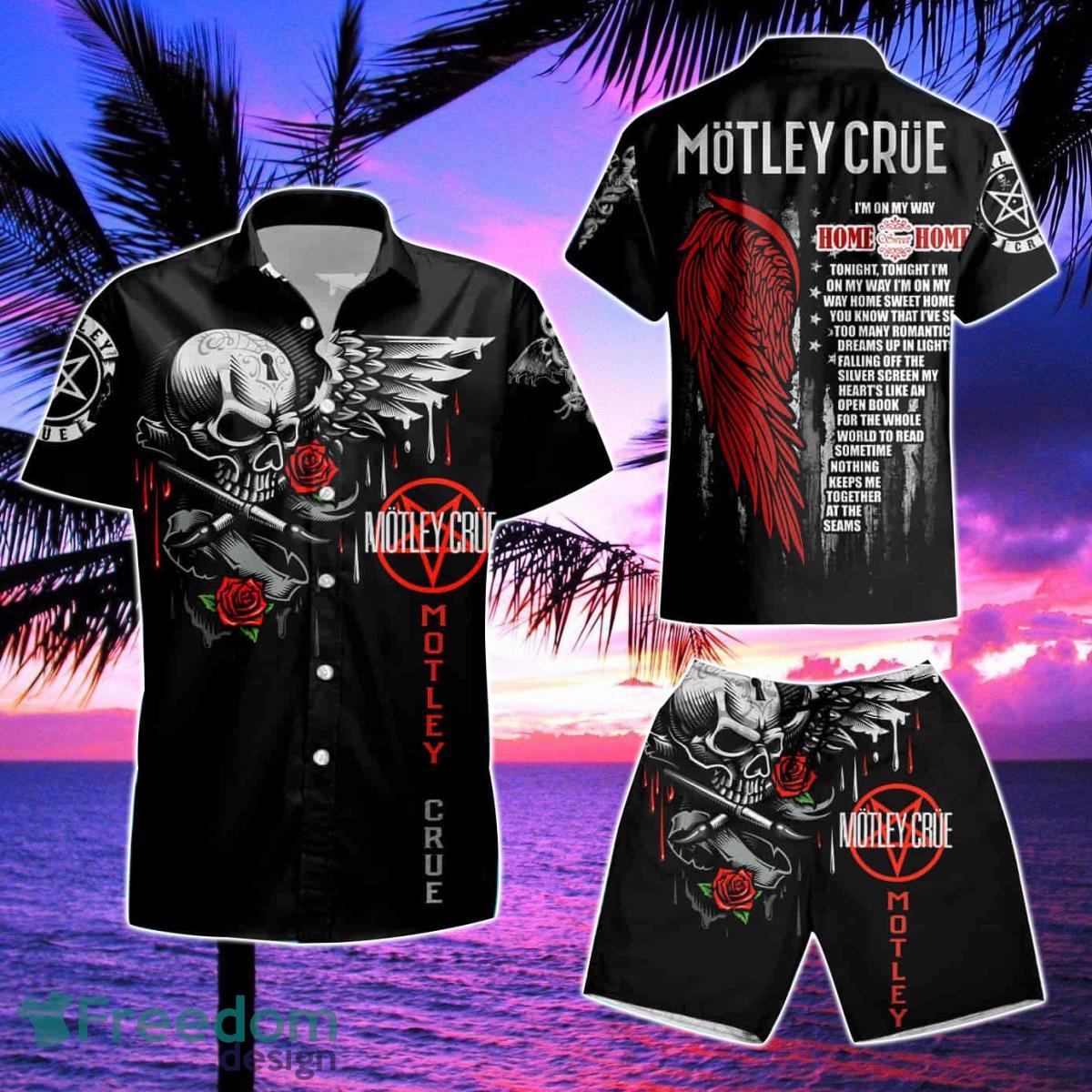 Motley Crue Skull Hawaiian Shirt & Short Product Photo 2