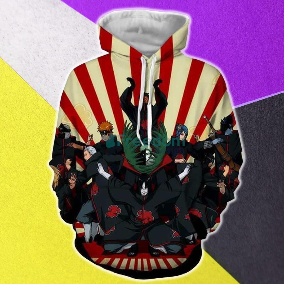 Naruto Akatsuki Funny Group Pose Anime Theme All Over Print 3D Hoodie Product Photo 1