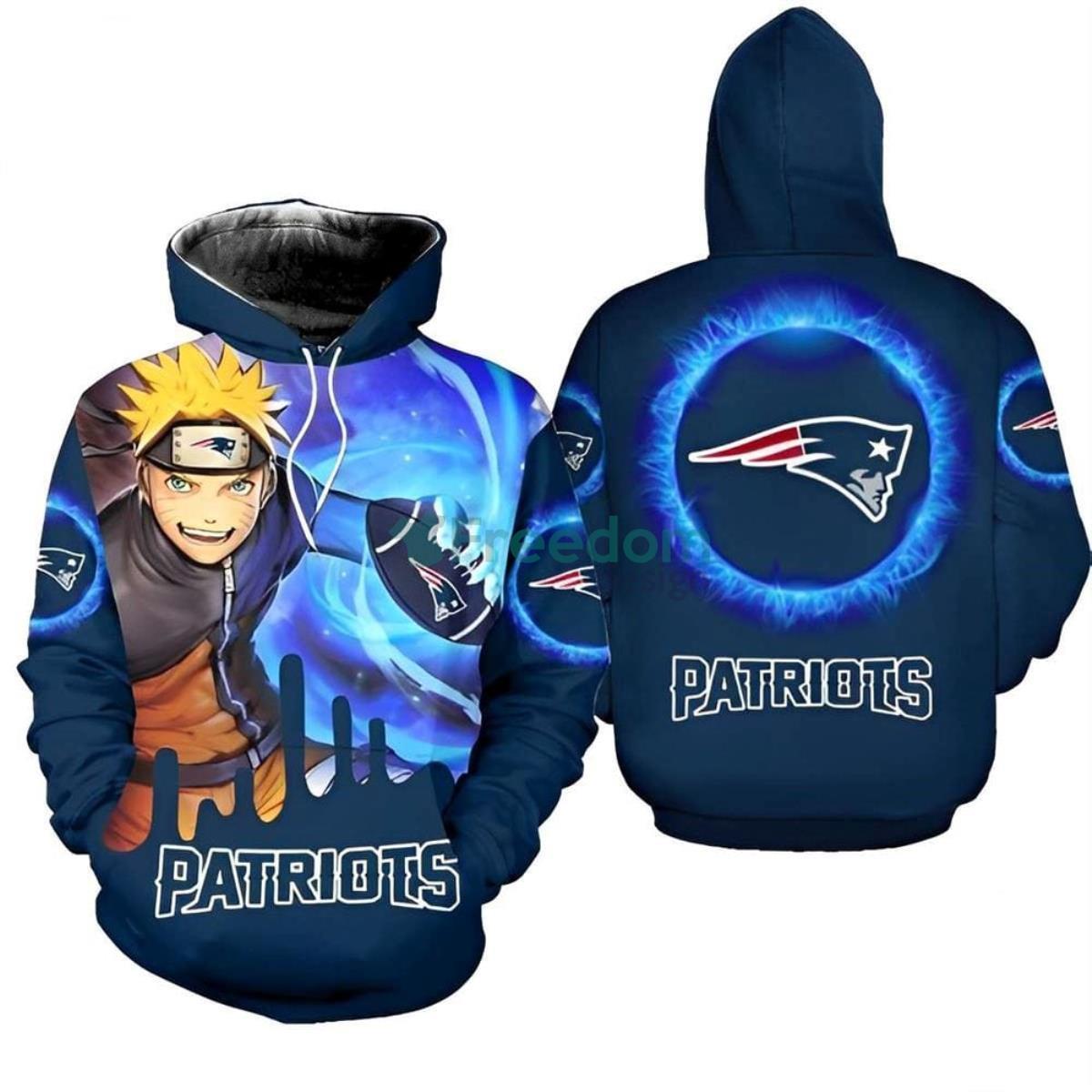 Naruto Football England Patriots 3D Hoodie Product Photo 1