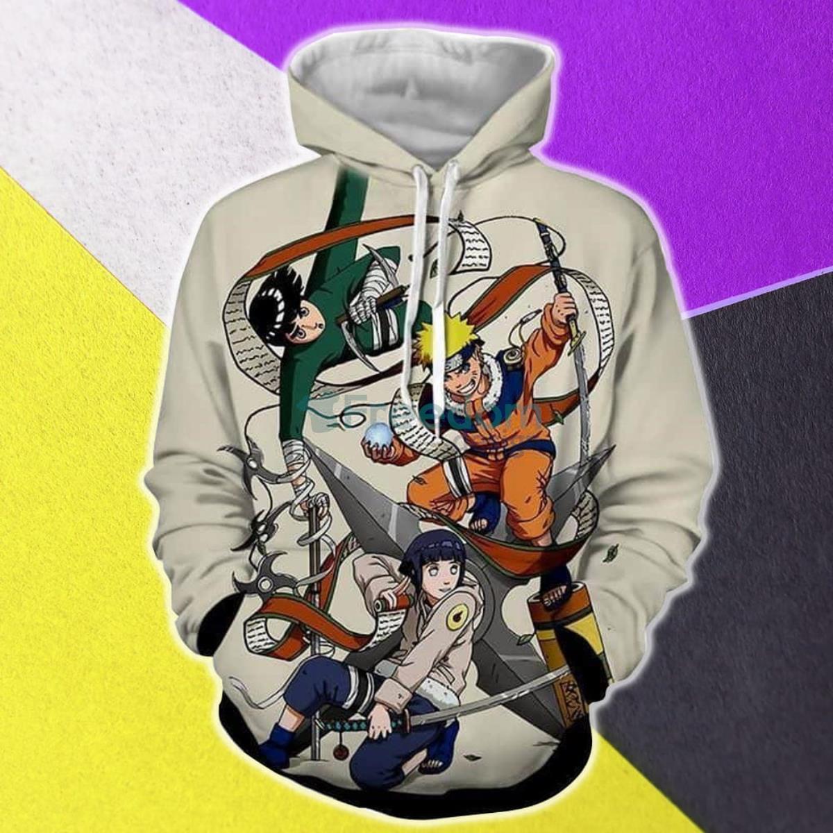 Naruto Hinata Lee Ninja Pose Dope Art Winter All Over Print 3D Hoodie Product Photo 1