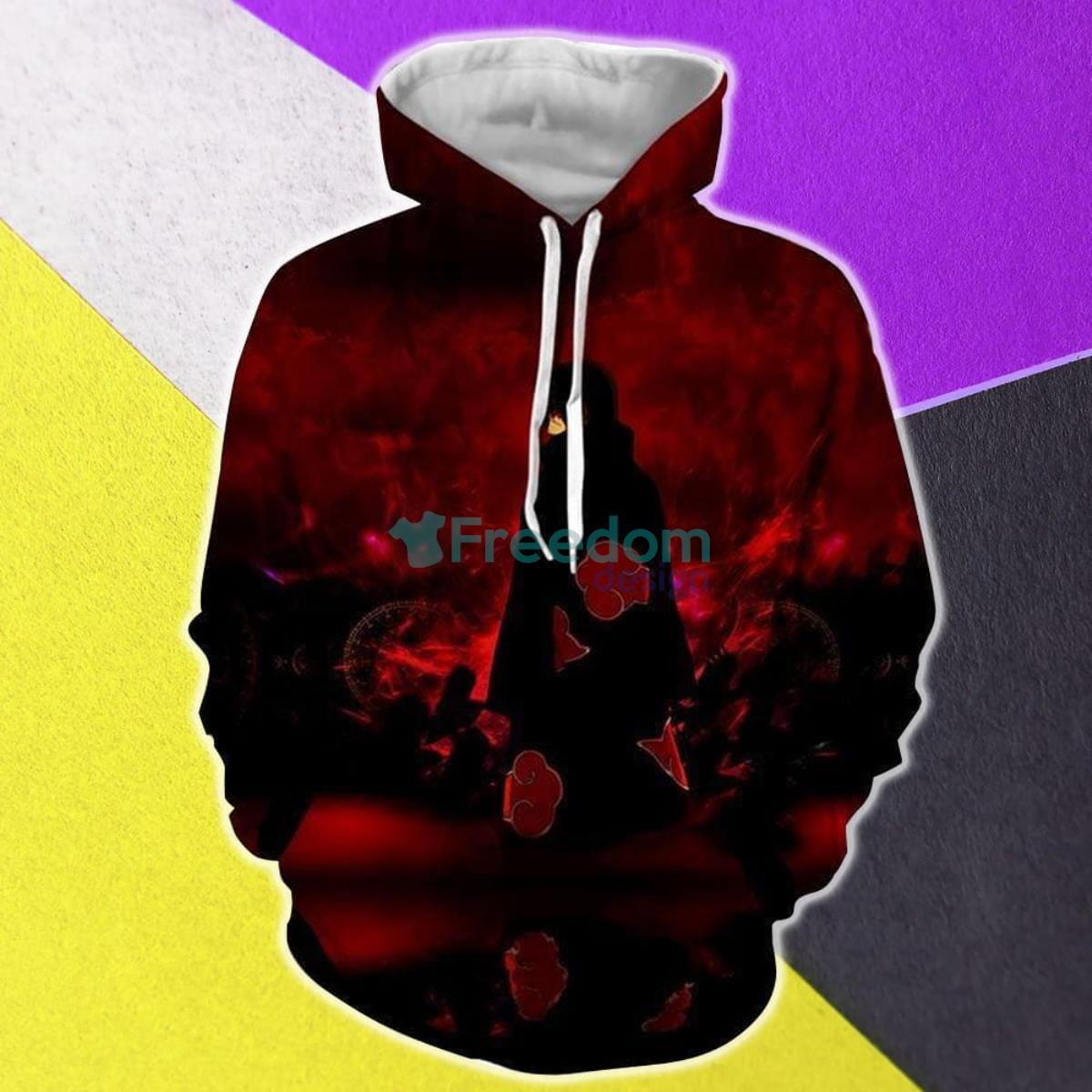 Naruto Itachi Uchiha Akatsuki Ninja Anime All Over Print 3D Hoodie Product Photo 1