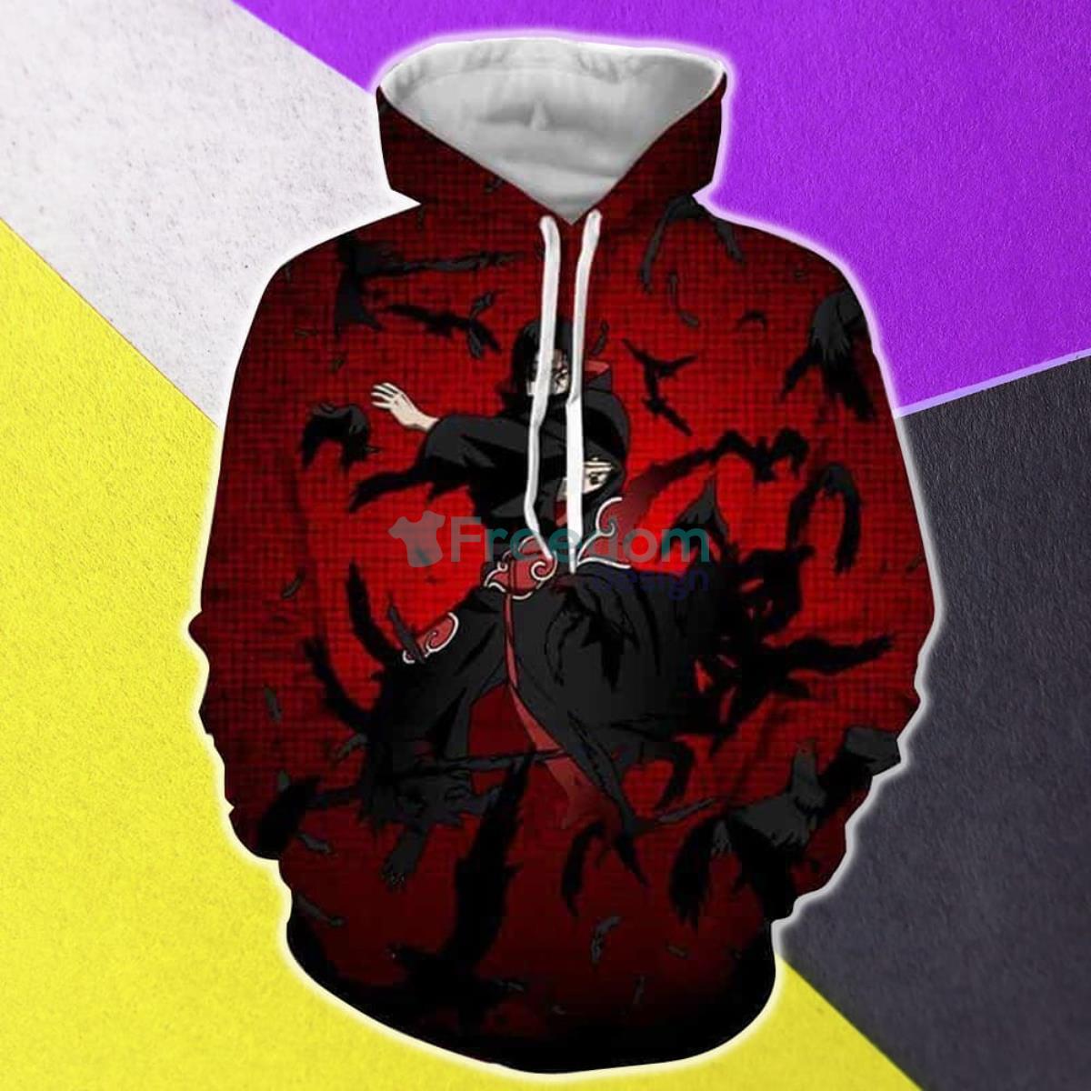 Naruto Itachi Uchiha Magic Jutsu Akatsuki Theme All Over Print 3D Hoodie Product Photo 1