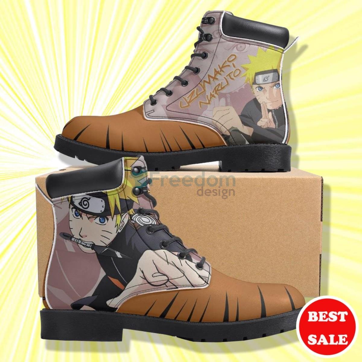 Naruto Shippuden Naruto Uzumaki Anime Leather Boots Product Photo 1