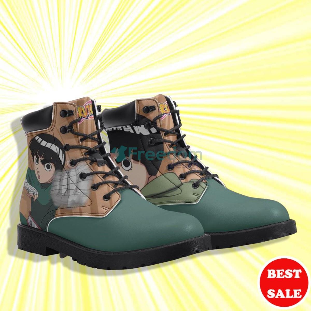 Naruto Shippuden Rock Lee Anime Leather Boots Product Photo 2