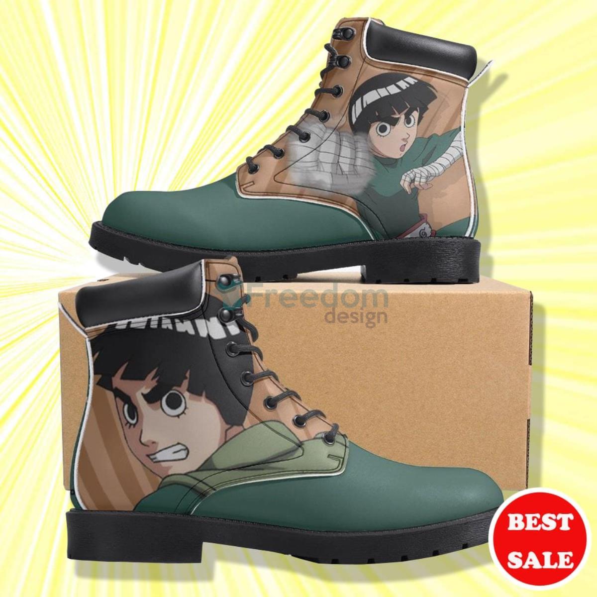 Naruto Shippuden Rock Lee Anime Leather Boots Product Photo 1