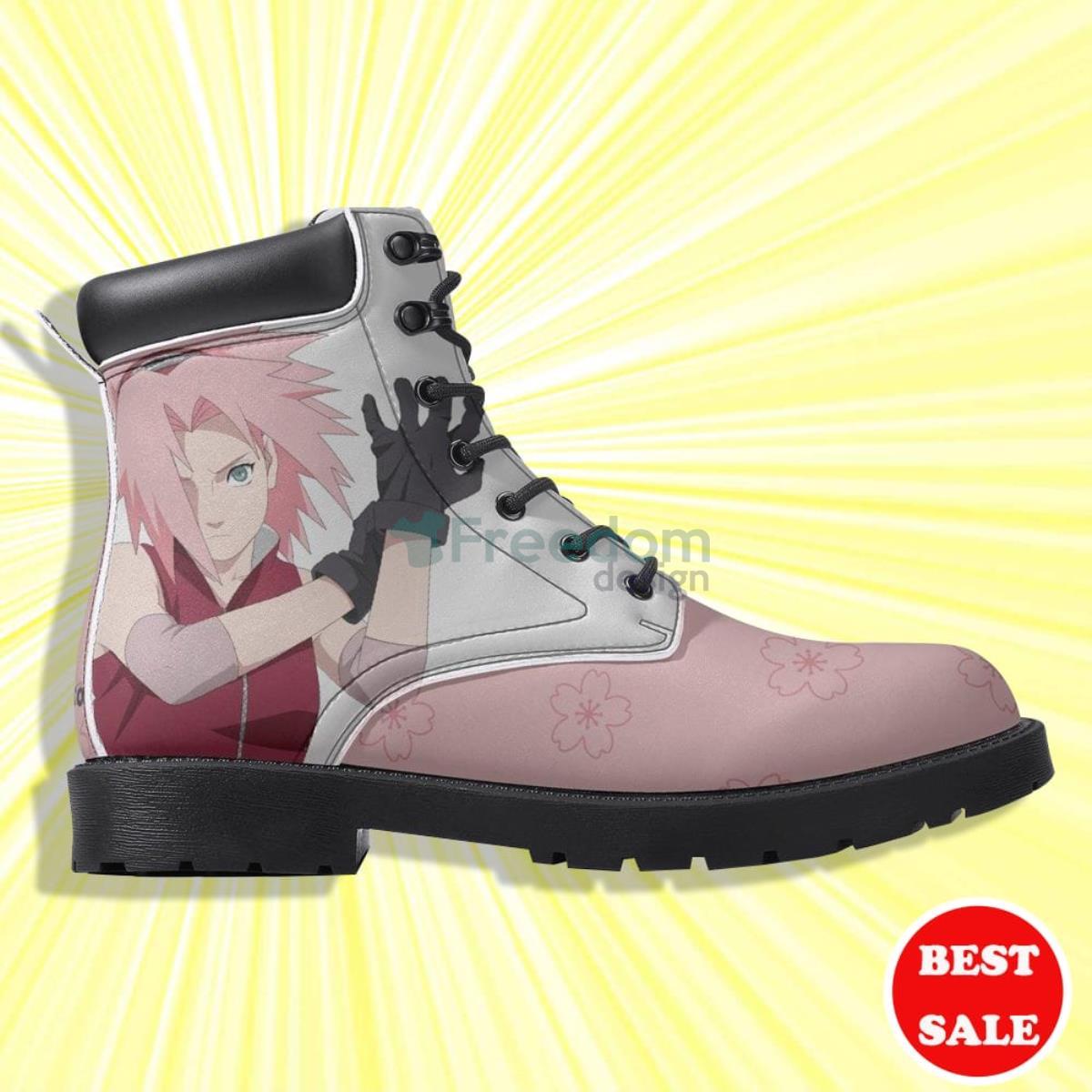 Naruto Shippuden Sakura Haruno Anime Leather Boots Product Photo 2