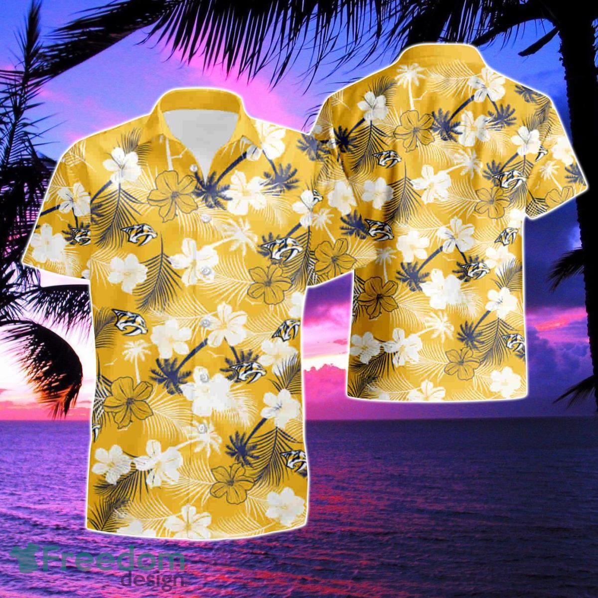 Nashville Predators Hawaii Floral Pattern Hawaiian Shirt & Short Product Photo 1