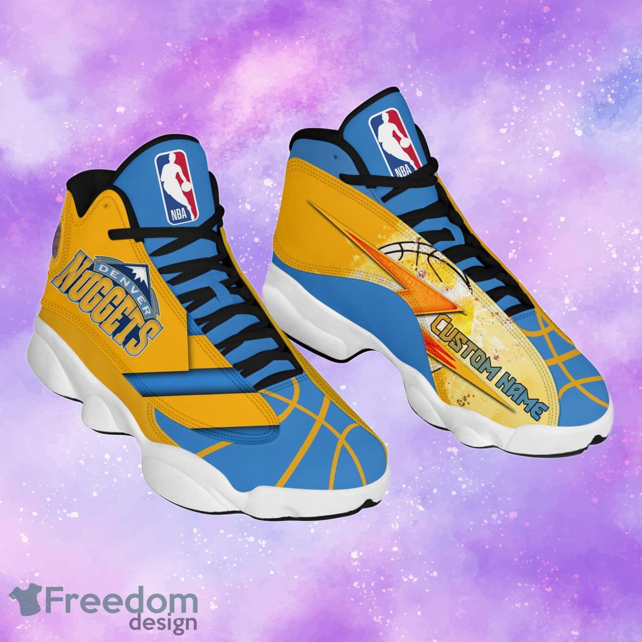 NBA Denver Nuggets Air Jordan 13 Line Custom Name Shoes