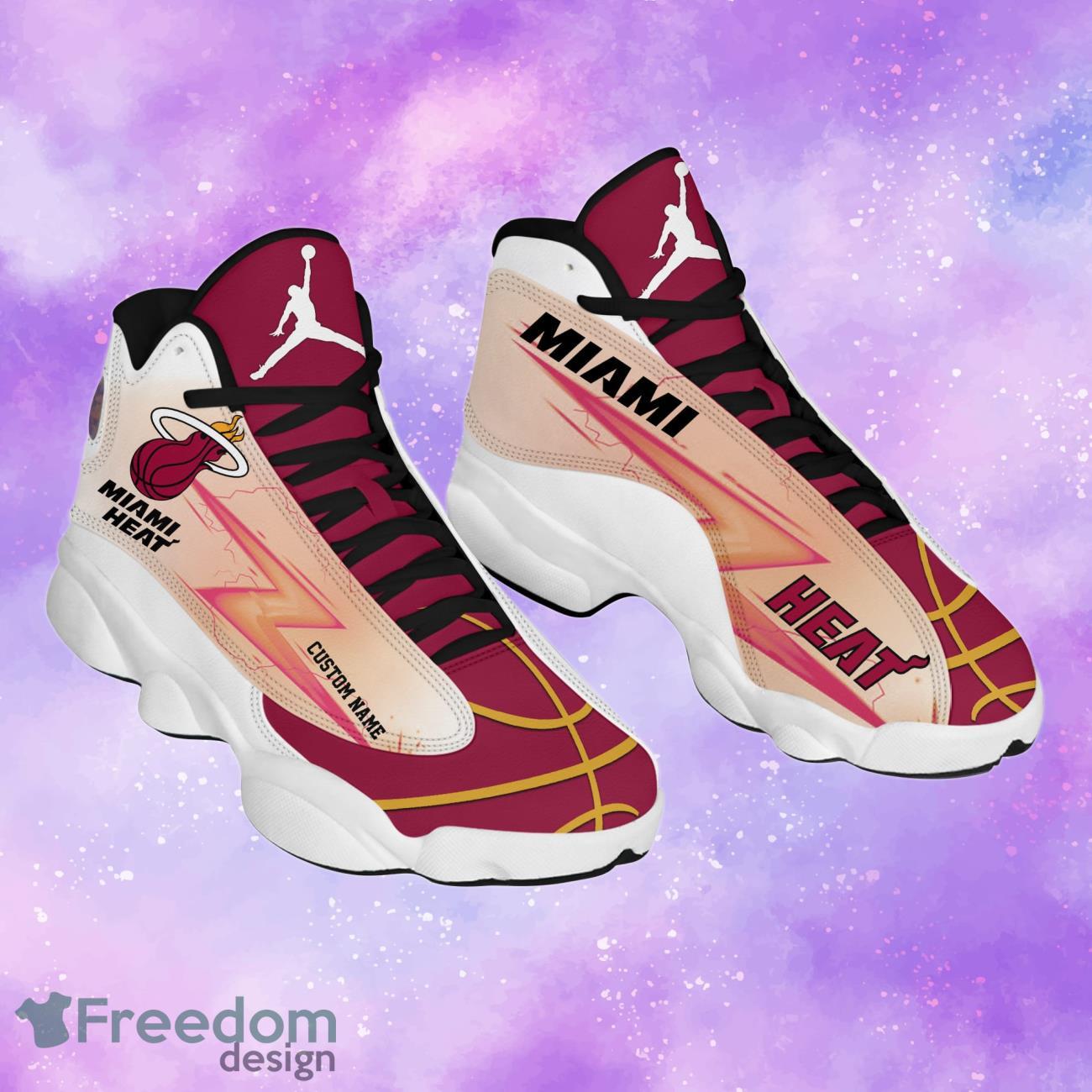 NBA Miami Heat Custom Name/Number Air Jordan 1 Lightning - BTF Store
