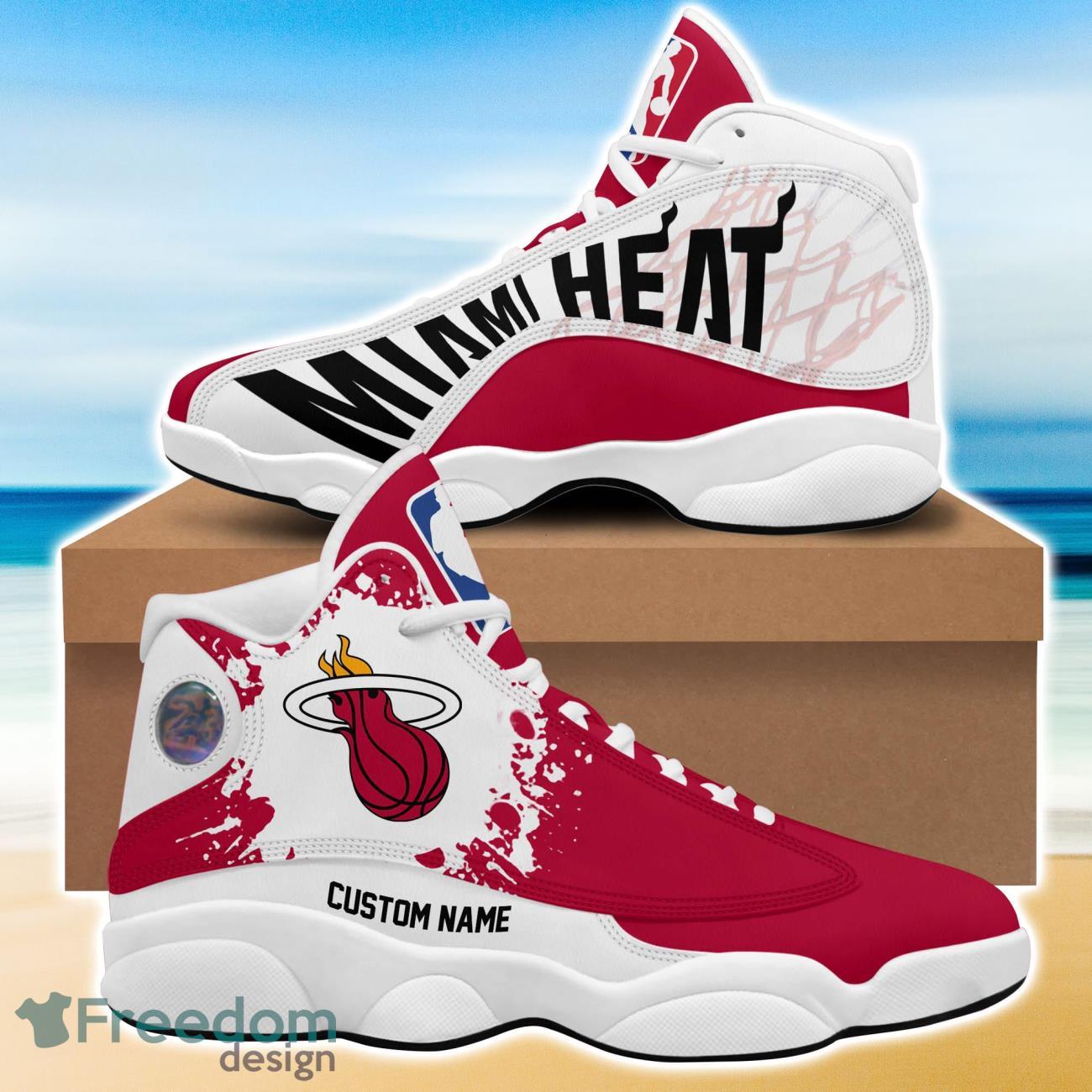 NBA Miami Heat Jordan Air Jordan 13 Custom Name Shoes - Freedomdesign