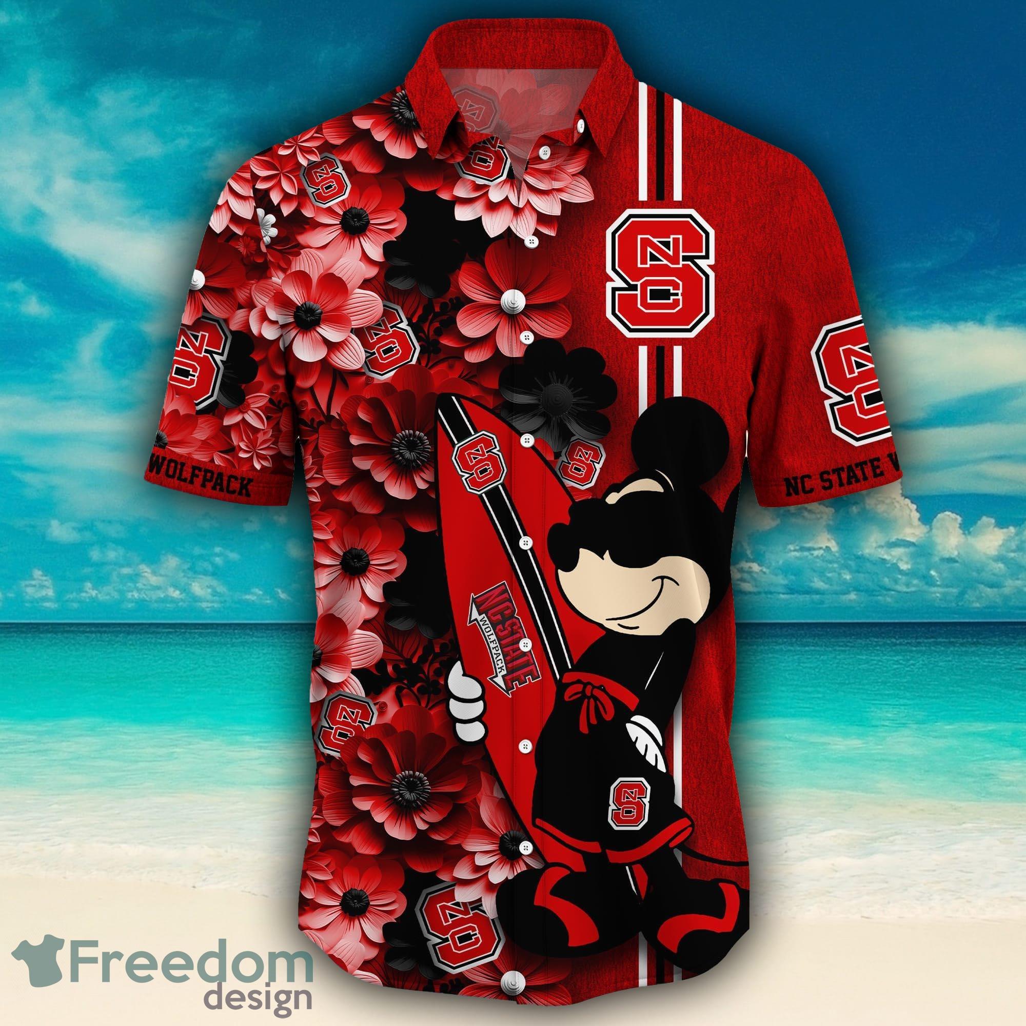 Carolina Panthers Surfboard Parttern Mickey Mouse Flower Hawaiian Shirt -  Freedomdesign