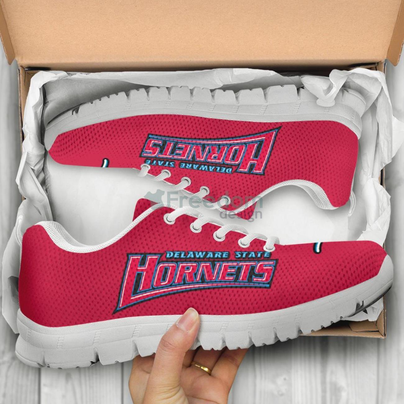 NCAA Delaware State Hornets Casual Sneakers For Sport Fans Product Photo 2