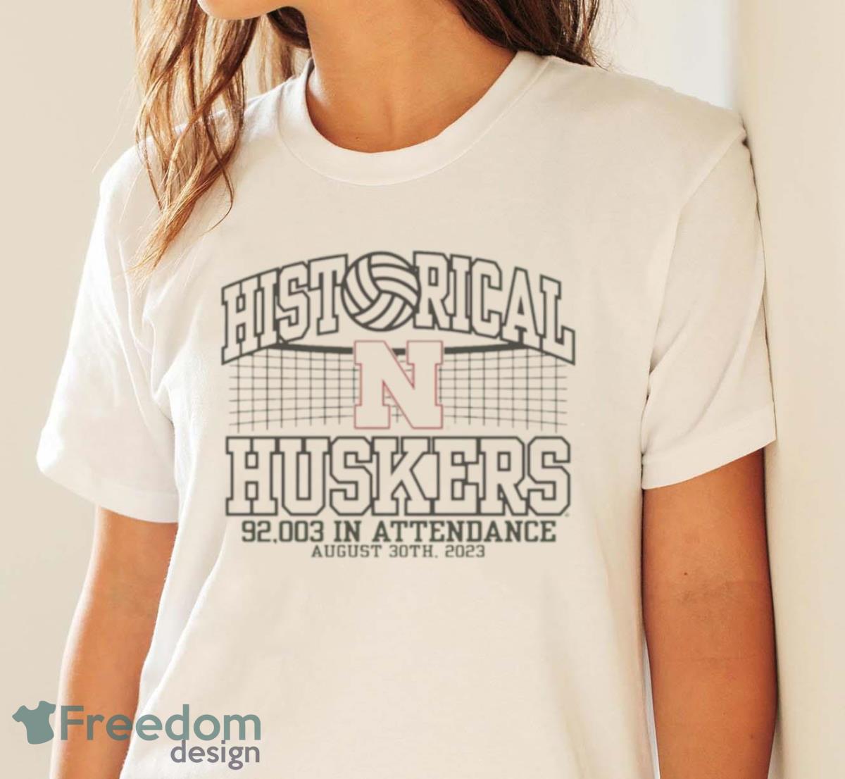 Nebraska Huskers Historical Huskers 92003 In Attendance Shirt - White Ladies T-Shirt