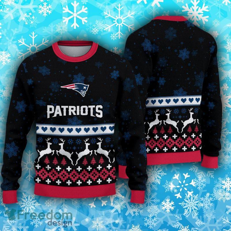 New England Patriots NFL Big Logo Ugly Christmas Sweater Gift For Fans -  Banantees