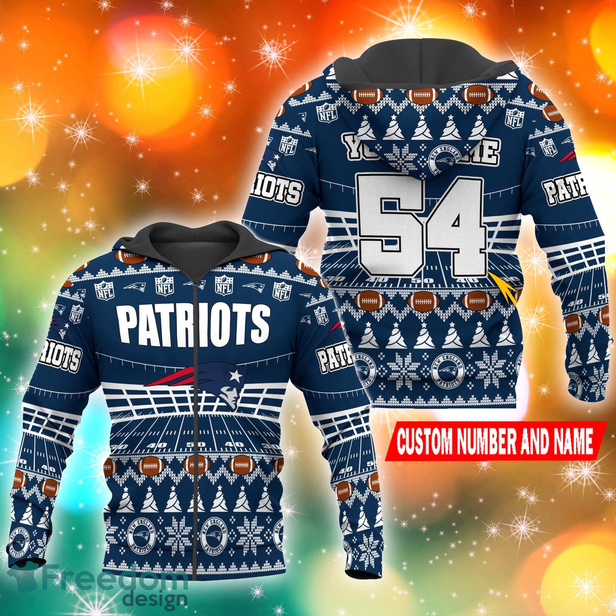 Personal Name New England Patriots Ugly Christmas Sweater - T