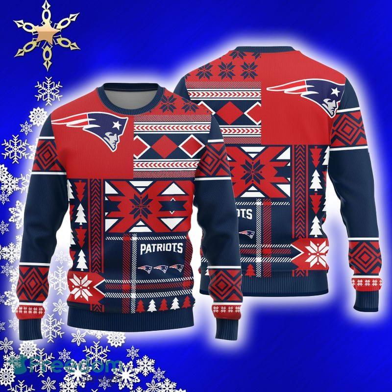 New England Patriots Snowflakes Pattern Ugly Christmas Sweater