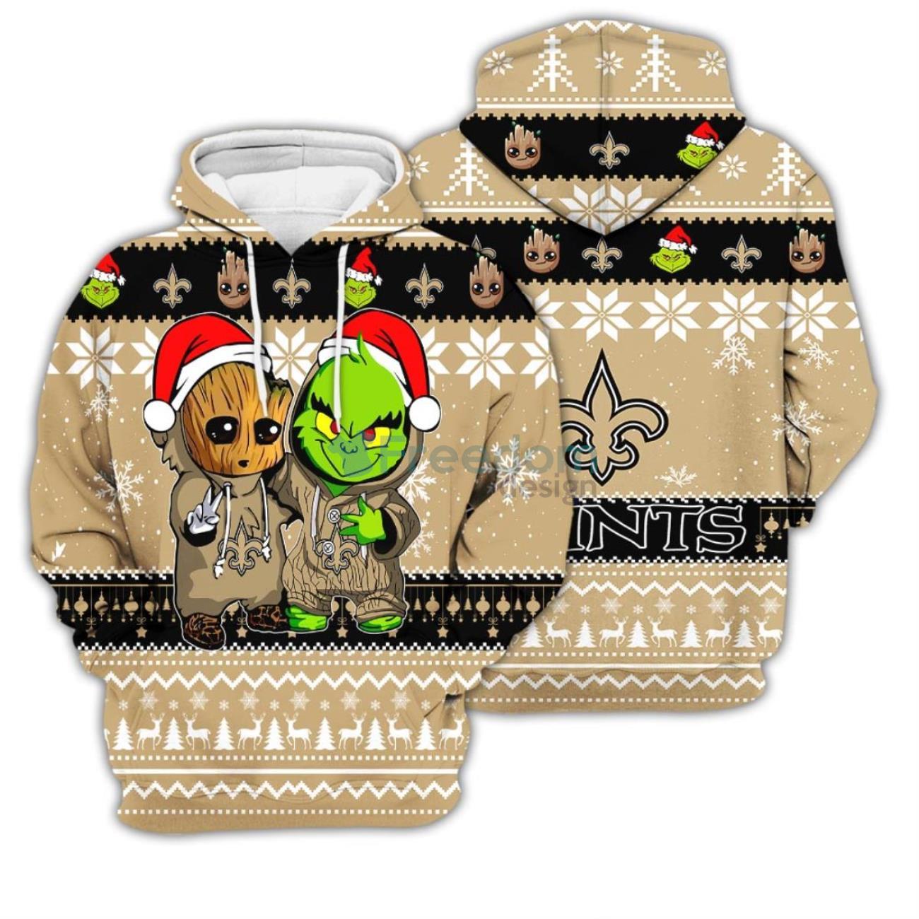 Oakland Raiders Baby Groot And Grinch Best Friends Ugly Christmas Sweater