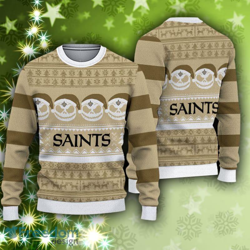 New Orleans Saints Fans Reindeer Pattern Ugly Christmas Sweater