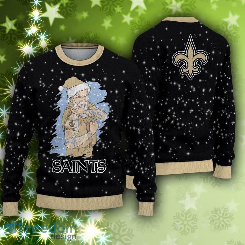 New Orleans Saints Pattern Ugly Christmas Sweater Gift - Freedomdesign